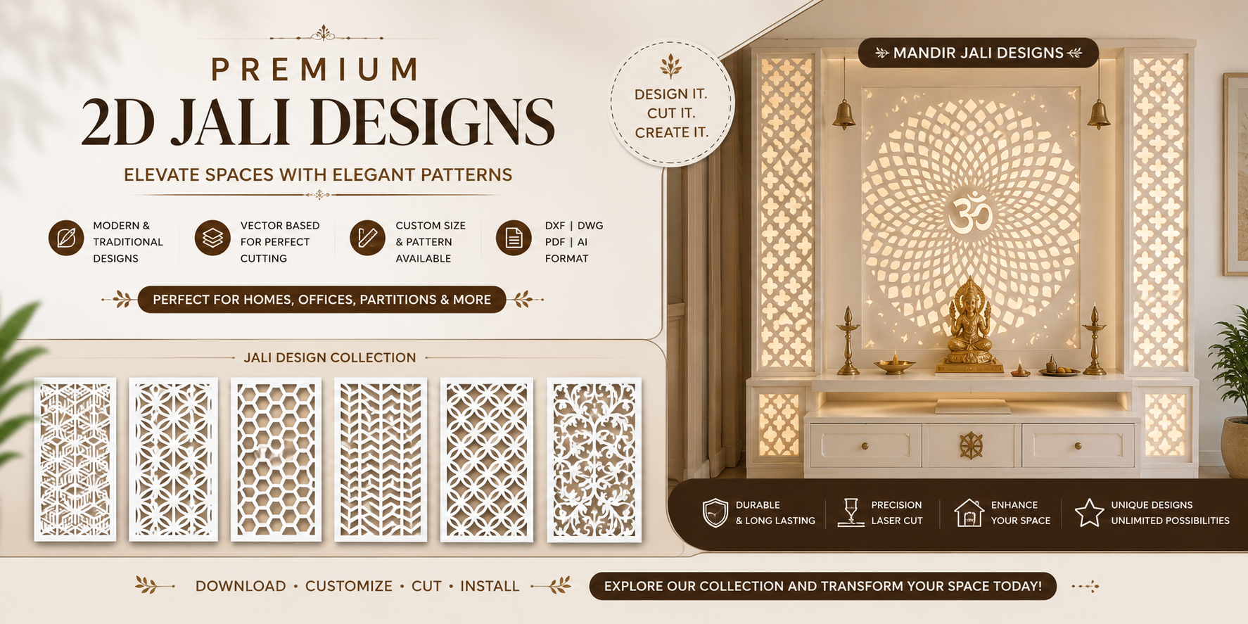 2d jali design , corel files , illustrator